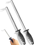 17-inch & 12-inch Pigtail Food Flipper (Set of 2) - Premium Stainless Steel Meat Turner for Grilling & Cooking
