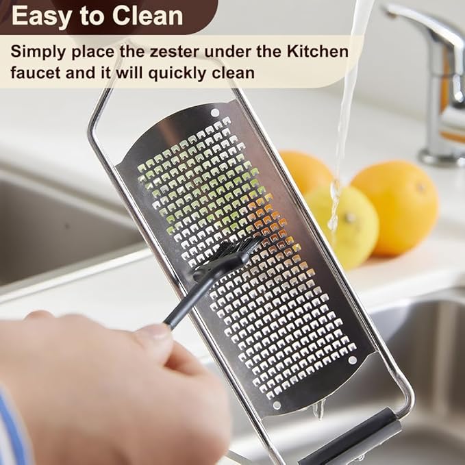 Upgraded Lemon Zester & Cheese Grater,Food Grade Stainless Steel None-Slip Handle Grater for Chocolate, Ginger and Garlic,Durable and Easy-To-Clean（Dishwasher Safe）