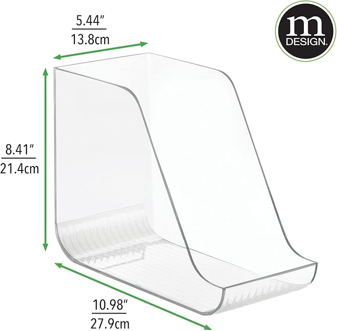 mDesign Plastic Kitchen Storage Organizer Bins - 4 Pack, Clear