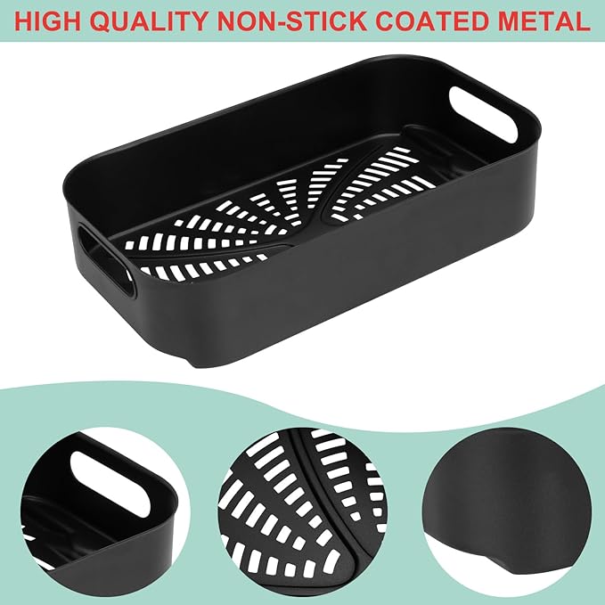 Air Fryer Basket & Paper Liner for Ninja FG551 Foodi Smart XL 6-in-1 Indoor Grill,Non-Stick Air Frying Combo Crisper Basket for Ninja Air Fryer Accessories Disposable Parchment Paper 100-Pack
