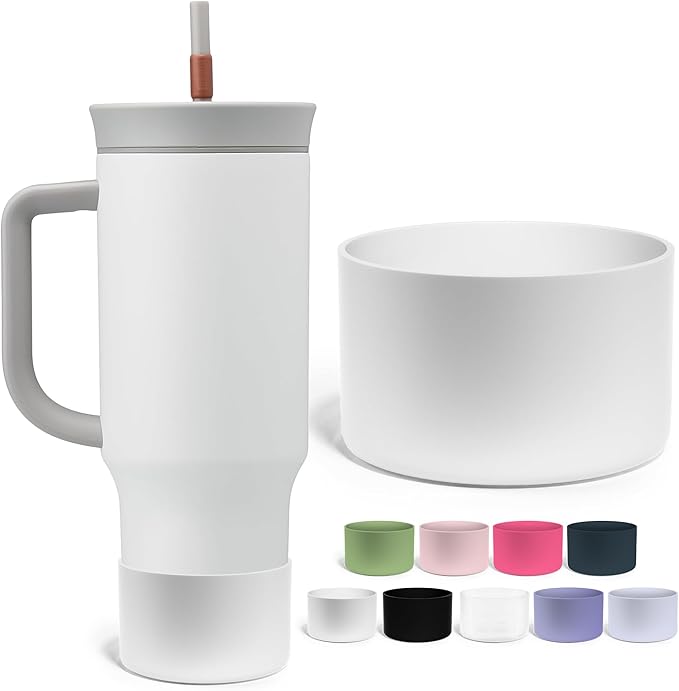 Jmoe USA Silicone Sleeve for Owala 40oz Tumbler | Fits Handle Tumbler Only | Anti-Slip Boot | Protects Against Dents & Scratches | Protector for Bottom of Cup | Made of Durable BPA Free Silicone