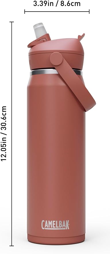 CamelBak Thrive Flip Straw Insulated Stainless Steel Water Bottle Sierra Red, 25oz