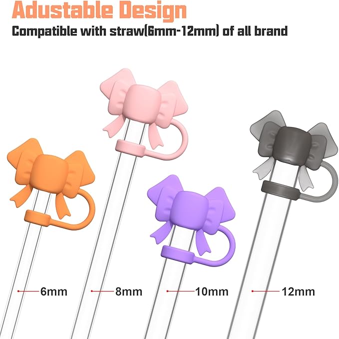 Adjustable Straw Cover for Stanley|Simple Modern|Yeti|Owala|Hydro Flask|Reduce|Maars|Meoky|MaxBase|Beast|Hydrapeak Cup, All Brand of Straw Accessories, Diameter 6mm-12mm, BPA Free, Dishwasher safe