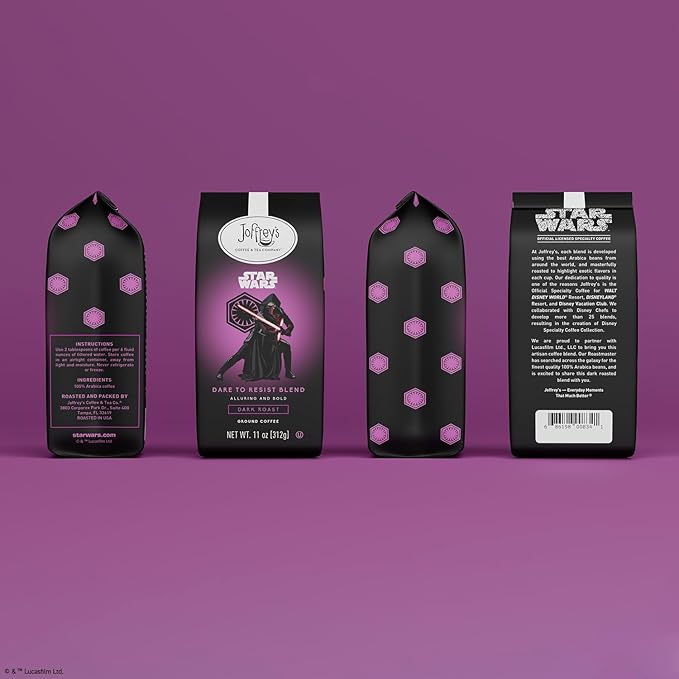 Joffrey's Coffee - STAR WARS™ Dare to Resist Blend, STAR WARS Licensed Coffee Collection, Artisan Dark Roast, Bold & Smooth Taste, Brew or French Press (Ground, 11oz)