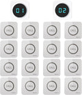 SINGCALL Restaurant Pager System Waiter Calling System Pagers and Beepers for Kitchen,Fast Food,Hotel,Restaurants,Cafe,Bar to Call Waiters 16 Waterproof Wireless Call Buttons 2 Number Display Receiver