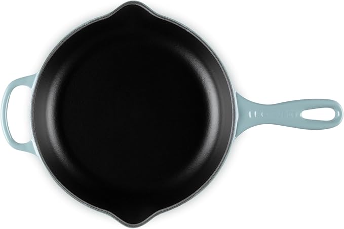 Le Creuset Enameled Cast Iron Signature Iron Handle Skillet, 9", Sea Salt