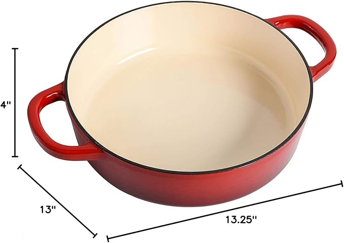 Crock-Pot Crock Pot Artisan Enameled Cast Iron Braiser W/Lid, 5 Quart, Scarlet Red