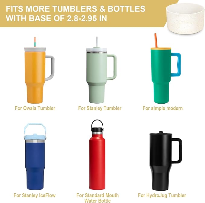 2PCS Glitter Silicone Boot for Owala Water Bottle, Anti-Slip Protective Sleeve for Owala Twist,FreeSip and Flip Stainless Steel Water Bottle, BPA-Free, Dishwasher Safe, Accessories