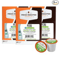 Fresh Roasted Coffee, USDA Organic Peru Water-Processed Half-Caf | 3rd Party Tested for Pesticides, Mold, Mycotoxins, Kosher | 100% Arabica, Specialty Grade, Med Roast 72 Pods for K Cup Brewers