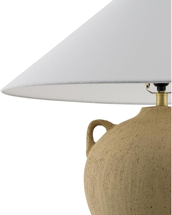 Livabliss x Galey Alix Araya Vintage Clay Jar Table Lamp, 22" H x 22" W x 22" D, Tan