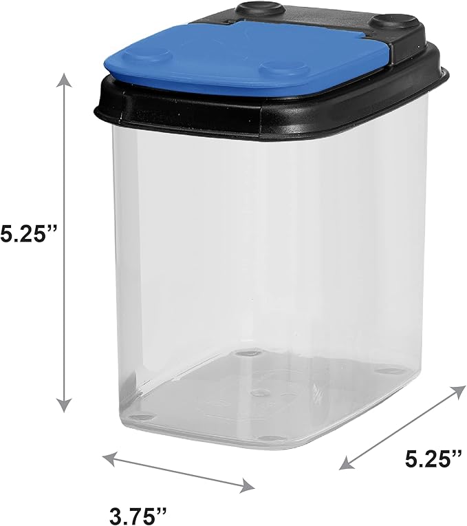 Buddeez Multi-Purpose Hardware Storage Bins Bits and Bolts Small Storage Containers, Hardware Organizers, Clear Containers With Blue Stackable Lids, Bolt and Screw Organizer (1 Quart - 8 Pack)