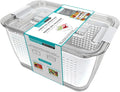 Kitchen Spaces Colander Bin, Produce Saver, Fridge Organizer With Lid, Wash, Strain and Store, Great for Refrigerator, Freezer and Pantry, Large, White, Pack of 1