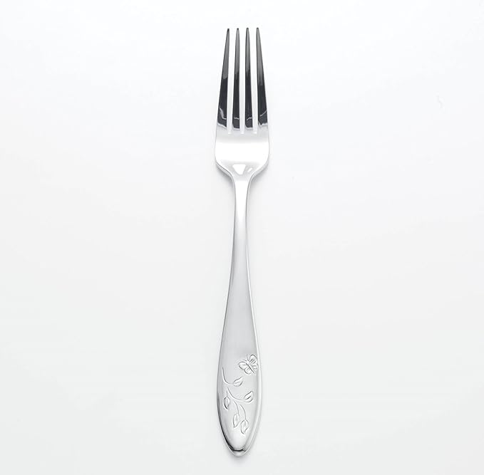 Lenox Silverware Set For 12, Butterfly Meadow 65-Piece Flatware Set, Service For 12, 18/10 Stainless Steel, Dishwasher Safe, Butterfly and Flower Motif, Includes Serving Utensils (Silver, 65 Piece)