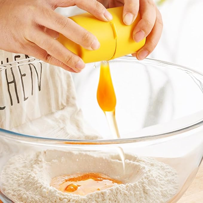 2025 Premium Egg Shell Opener, Egg Shell Cutter Eggs Shell Separator for Raw Eggs, Multifunctional Egg Cutter Egg Cracker Separator for Home Kitchen Gadgets (Yellow)
