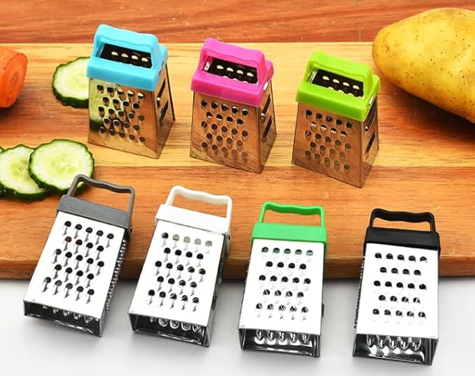 Mini Grater, Stainless Steel Cheese Ginger Vegetable Spices Small Grater for Kitchen (Black)