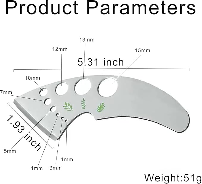 Herb Stripper 9 Holes, Stainless Steel Kitchen Herb Stripping Tool Loose Leaf Kale Razor Metal Leaf Pealer for Kale, Chard, Collard Greens, Thyme, Rosemary, Basil (1Pcs)