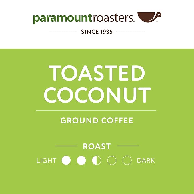 Paramount Roasters Toasted Coconut Ground Coffee, 1-12 ounce package medium roast from Paramount Coffee Company