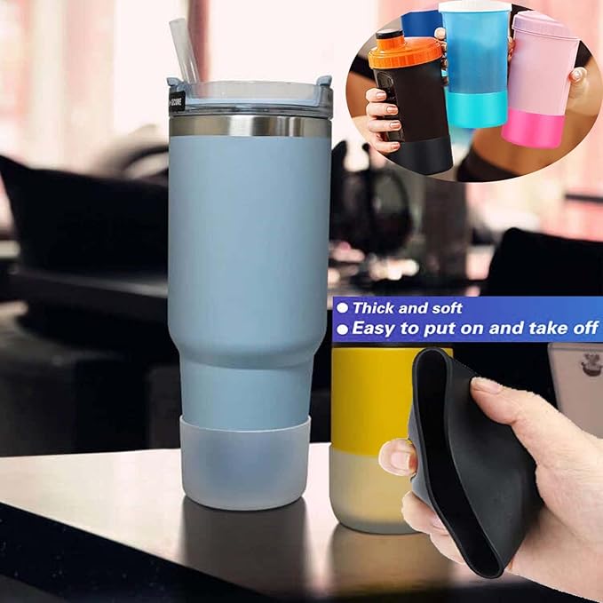 QIANHAI Protective Silicone Boots for Stanley Quencher Adventure 40oz Tumbler & IceFlow 30oz 20oz -Sport Water Bottle Bottom Sleeve Fits Hydro Flask -Stanley Cup Accessories (1Red)