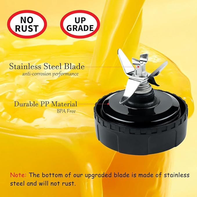 Cups Compatible with Nutri Ninja blender,Ninja smoothie blenders,2 Pack 6 Fins Blade Assembly and 2pack 16 oz Cup,suitable for BL770 BL771 BL772 BL740 BL780 BL660 BL663 (3.35 inch)