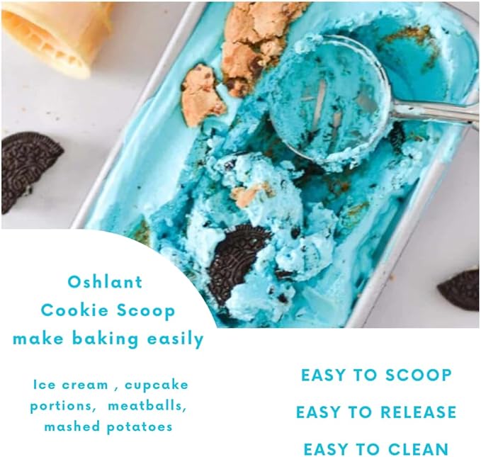 Cookie Scoop, 18/8 Stainless Steel Cookie Scooper, Cookie Scoops for Baking, 2 Tsp/10ml/ 2/3 Tbsp Cookie Dough Scoop, Ice Cream Scooper with Trigger Release, Cookie Scooper for Baking
