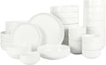 Gibson Home Rothernberg 40-Piece White Porcelain Dinnerware Set – Service for 8, Stackable Plates and Bowls, Durable Kitchen Dinner Set