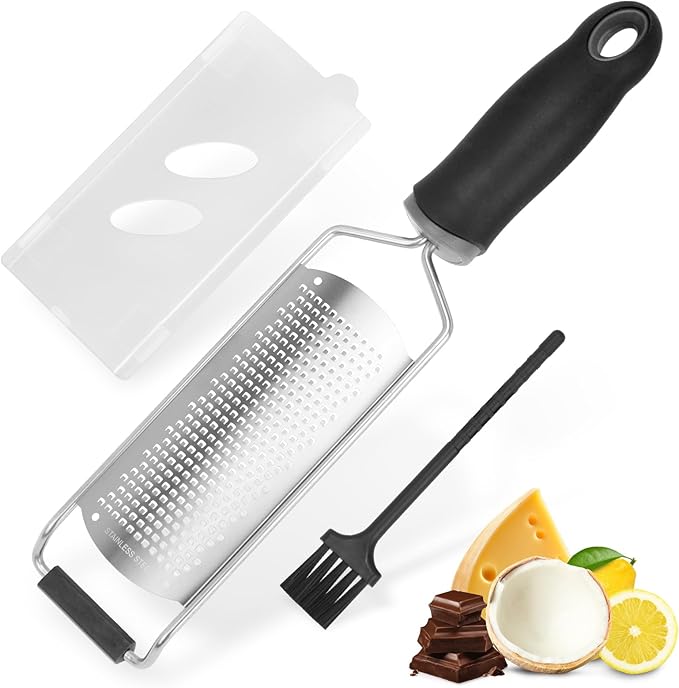 Lemon Zester Grater with Handle, Fine Graters for Kitchen, Cheese Grater Handheld, Hand Grater Zester Tool Stainless Steel