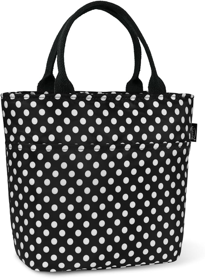 Aosbos Lunch Tote Bag, Insulated Lunch Box for Women, Leakproof Lunch Cooler Purse for Work, Polka Dot