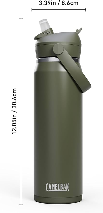 CamelBak Thrive Flip Straw Insulated Stainless Steel Water Bottle Moss, 25oz