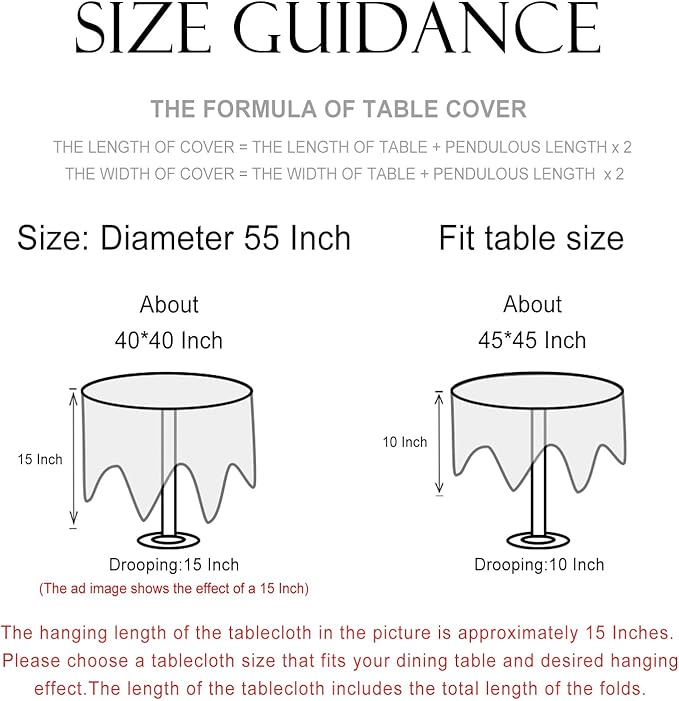 patdrea Designer Small Yellow Floral Linen Table Cloth for Round Table,Durable Breathable Tablecloth,Fall Dacorative for Kitchen Dining,Holiday Christmas,Thanksgiving,Diameter 55"-Cornflowers