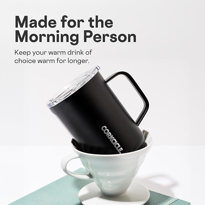 Corkcicle Classic Coffee Mug - Triple Insulated Stainless Steel for Travel - Shatter-Proof Lid - Keeps Drink Hot Over 3 Hours - Holiday Mug Gift - Great for Gifting Warmth - 16 oz - Iron Man