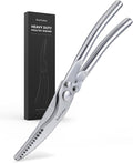 Full Steel Poultry Shears Heavy Duty, Professional Bone Cutting Scissors for Chicken, Meat, Turkey & Fish, Sharp & Durable Kitchen Shears, Dishwasher Safe