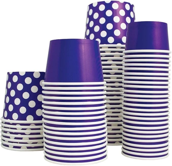 UNIQ 1000-Count 4 oz Paper Ice Cream Cups Purple Color | Perfect for Halloween, Holidays & Parties | Small Disposable Food & Dessert Bowls | Frozen Dessert Supplies