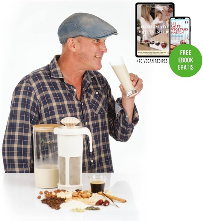 Vegan Milker Mulsi Soul Multifunctional Strainer Filter – Homemade Vegetable Milk, Burmese Tofu, etc. Maximum Emulsion with Interchangeable Discs. 1 Litre in 1 Minute. Ebook Recipes - Made in Spain