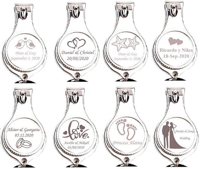 50pcs-Personalized 4 in 1 Multi Function Bottle Opener, Nail Clipper, Wedding Favors Brewery, Private Customized, Sliver, Multitool Gifts for Men