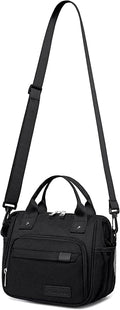 TuErCao Small Lunch Bag Lightweight Insulated Lunch Box for Women Work Portable Soft Cooler for Picnic Travel Road Trips, Loncheras para Mujer, Black