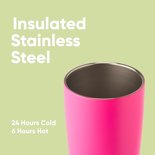 Owala SmoothSip Insulated Stainless Steel Coffee Tumbler, Reusable Iced Cup, Hot Coffee Travel Mug, BPA Free, 20 oz, Pink (Watermelon Breeze) (Pack of 8)