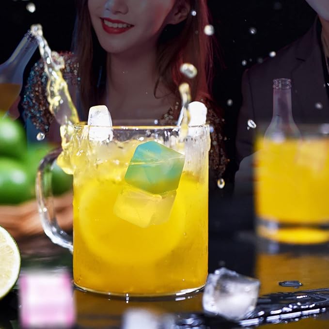 Reusable Ice Cube for Drinks - Multi-Color Plastic Ice Cubes to Keep Drinks Cool Longer (20 Packs)