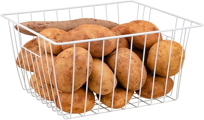Freezer Storage Organizer Baskets, Household Refrigerator Chest Organization with Built-in Handles for Cabinets, Pantry, Closets, Bedrooms