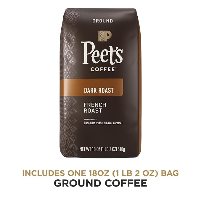 Peet's Coffee, Dark Roast Ground Coffee - French Roast 18 Ounce Bag