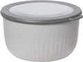 Oggi Prep, Store & Serve Plastic Bowl w/See-Thru Lid- Dishwasher, Microwave & Freezer Safe, (2.6 qt) Lt Gray w/Dk Gray Lid