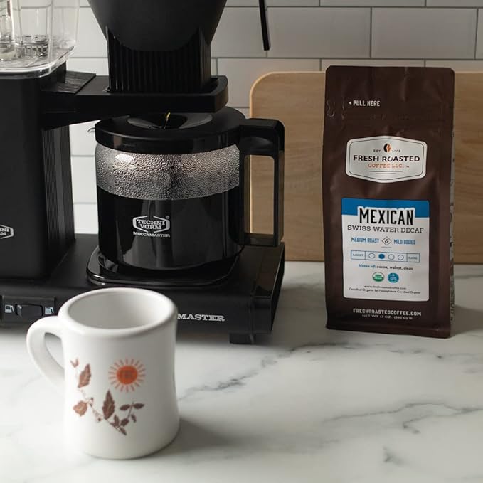 Fresh Roasted Coffee, Organic Mexican Water-Processed Decaf | USDA Organic, 100% Single Origin, Kosher | Medium Roast 12 oz Whole Bean