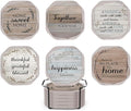 UMIRRO Absorbent Drink Coasters, Housewarming Gifts for New House, Sweet Home Decor, Rustic Farmhouse Coffee Table Centerpiece, Small Ideas for Women Mom Her Men Dad Him, 4", Set of 6