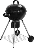 18.5-Inch Portable Charcoal Grill, Heavy Duty Kettle BBQ Smoker with Built-in Thermometer & Removable Water-Rinsable Ash Catcher for Outdoor Camping, Patio, Backyard, and Tailgating