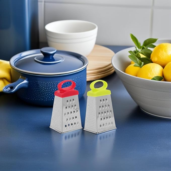 4pcs Mini Cheese Grater: Box Grater Stainless Steel Fine Coarse Handheld Slicer For for Kitchen Cheese Garlic Ginger Vegetable Potatoes