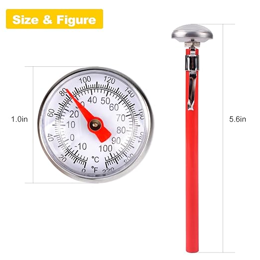 Meat Thermometer for Grilling, Food Thermometer for Cooking, Milk, Meat Thermometers for Grilling Cooking, Kitchen Instant Read Thermometer, Pocket Thermometers Food Temperature Probe