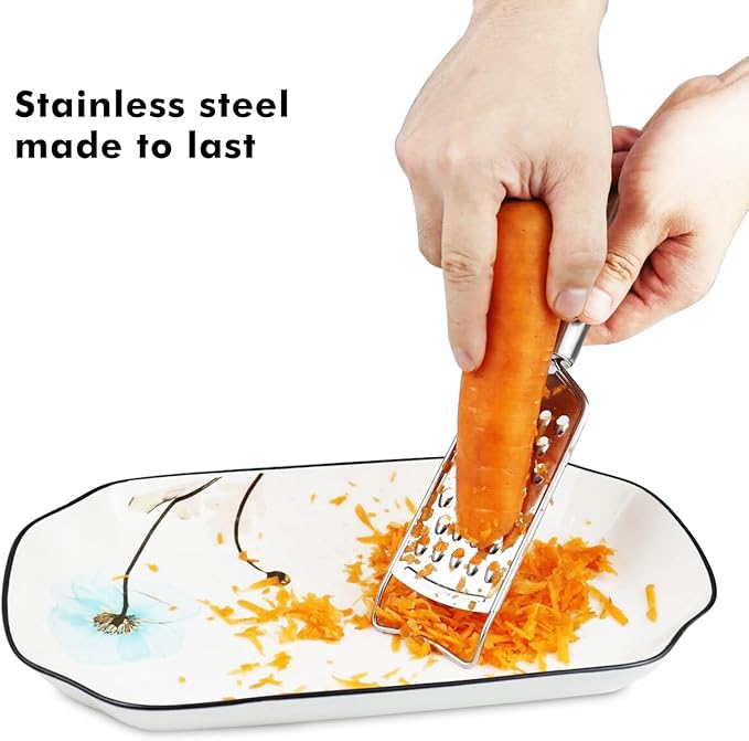 Cheese Grater Lemon Zester Grater with Handle Kitchen Grater Set of 5 Stainless Steel for Cheese Spices Ginger Garlic Chocolate Vegetable Fruit