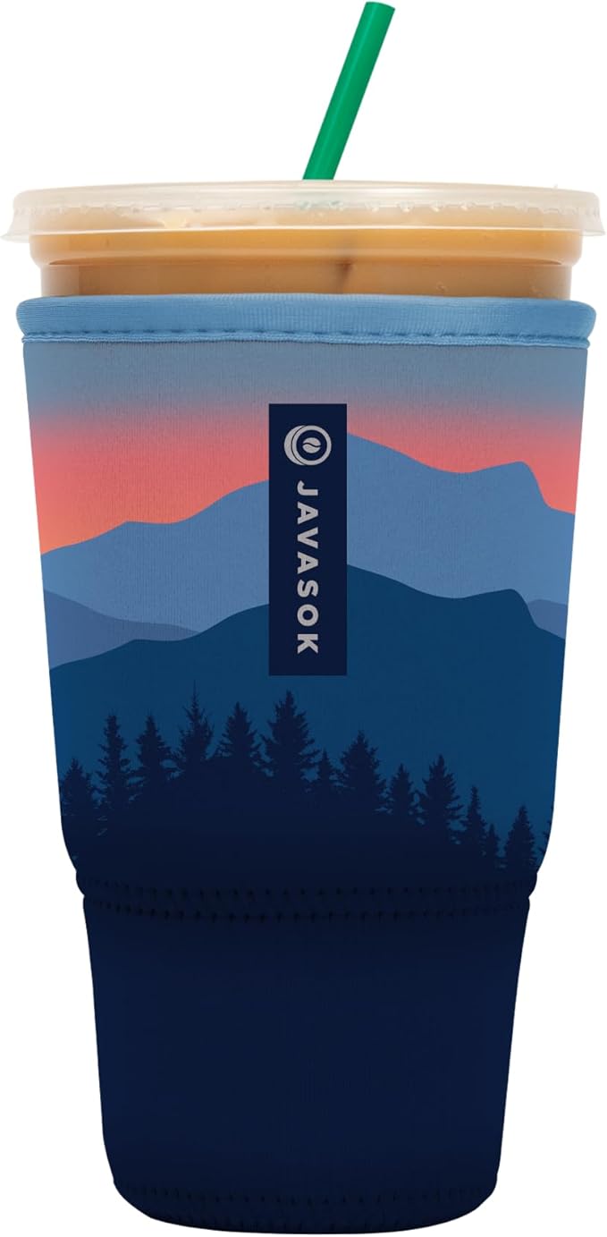 Sok It JavaSok Iced Coffee & Cold Soda Insulated Neoprene Cup Sleeve (Blue Ridge, XLarge: 38-42oz)