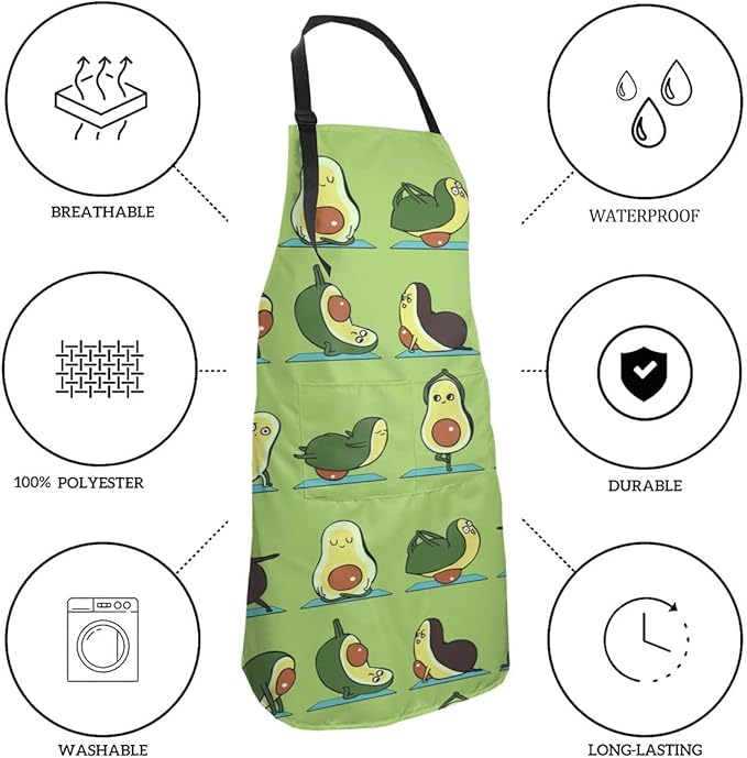Men Women Apron, Adjustable Neck with 2 Pockets - Chef Apron for Cooking - Mom Dad Gift for Christmas, Birthday