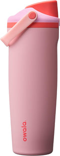 Owala FreeSip Sway Insulated Stainless Steel Water Bottle with Two-Way Spout, Built-In Straw and Bucket Handle, Made for Travel, School, and Sports, 30oz, BPA Free, Leak Proof, Pink Angel Food Cake