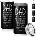 SANDJEST 4-in-1 Dad Tumbler Gifts for Dad from Daughter Son - 12oz Funny Ugly Children Dad Can Cooler Tumblers Travel Mug Cup - Insulated Cans Coozie Travel Mug Christmas, Birthday, Father's Day Gift